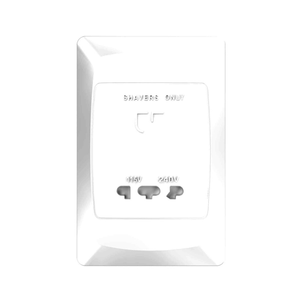 SHAVER UNIT 2X4 VERTICAL WHITE Megatech Electrical Supplies
