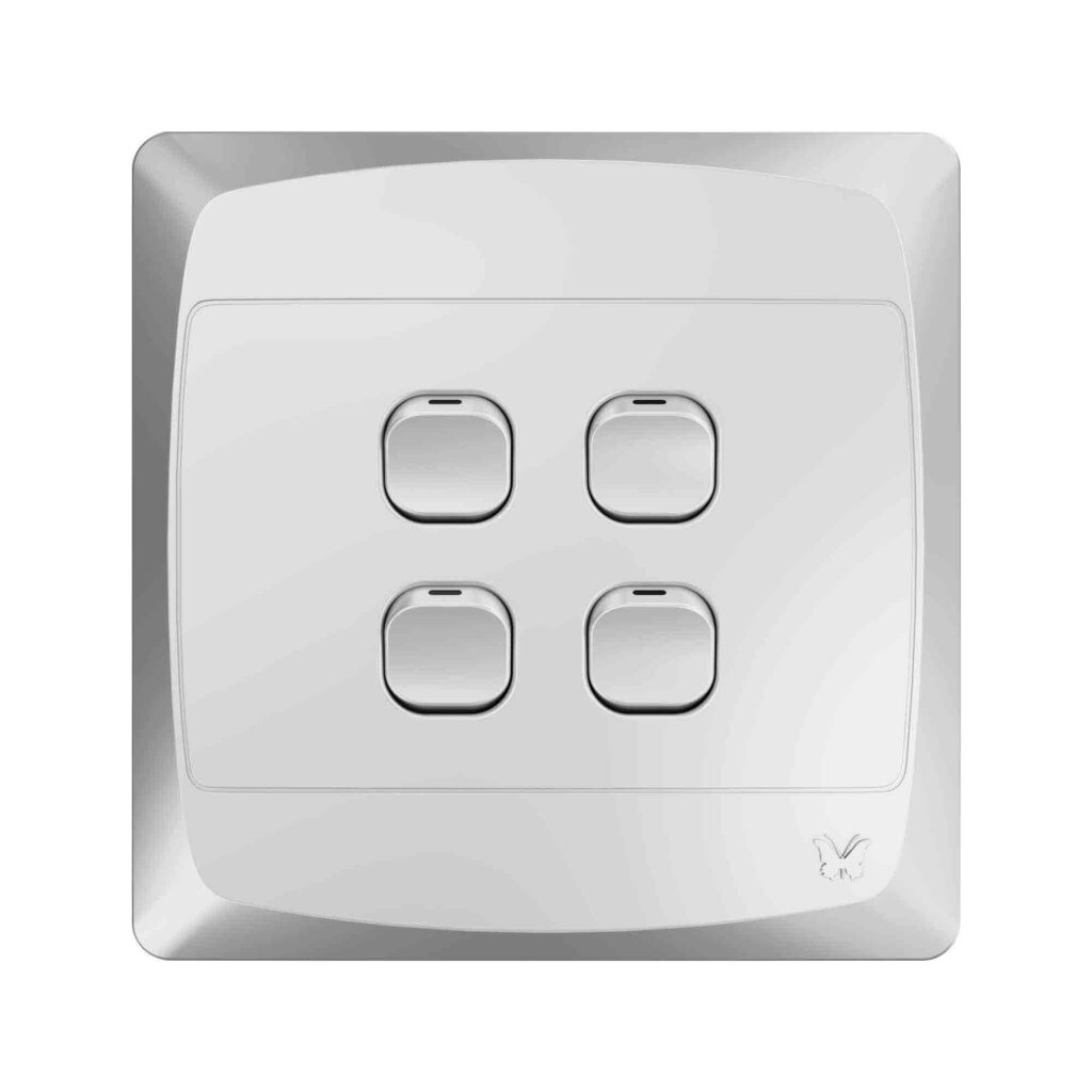 4LEVER 1WAY SWITCH 4X4 WHITE Megatech Electrical Supplies