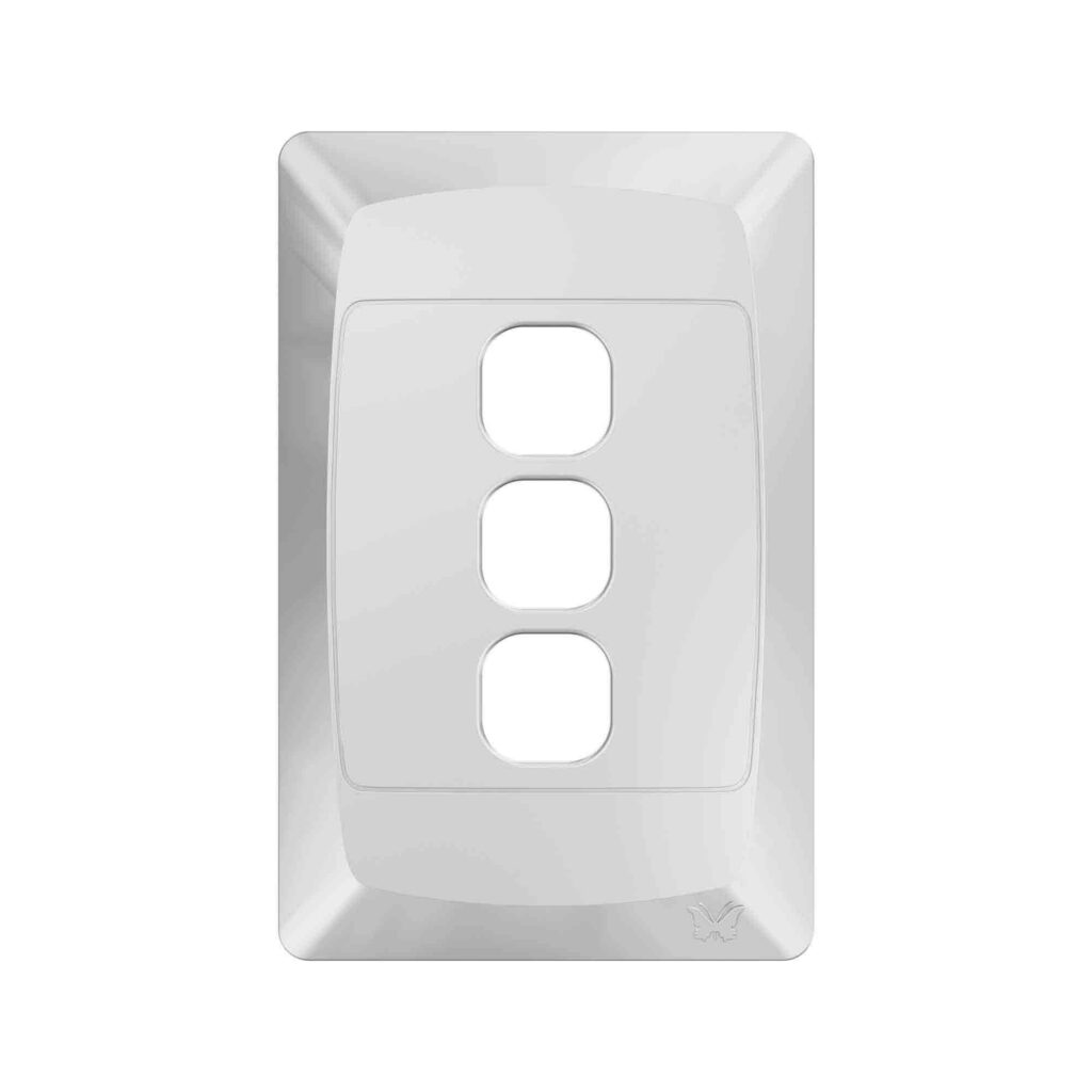 3LEVER GRID PLATE 2X4 WHITE Megatech Electrical Supplies