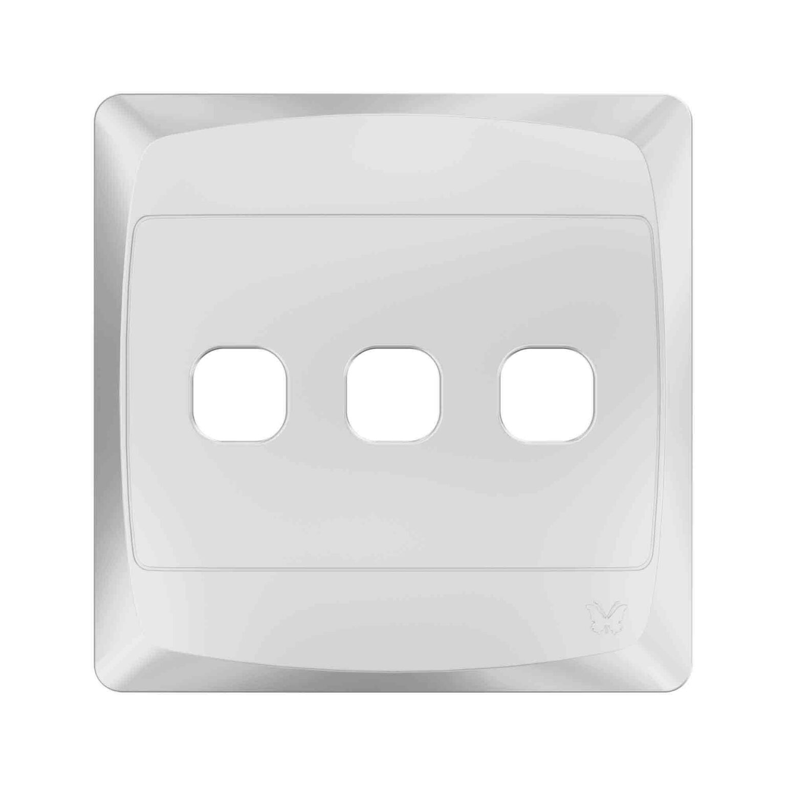 3LEVER GRID PLATE 4X4 WHITE Megatech Electrical Supplies